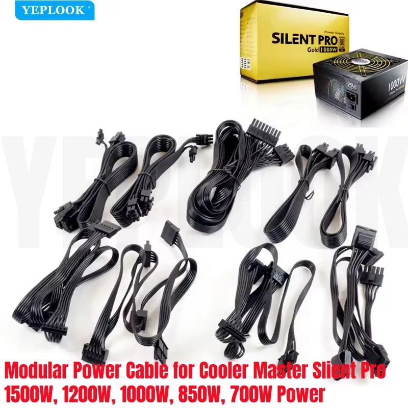 Cooler Master Original Modular Cable GPU PCIe 8Pin 6+2Pin CPU 4+4Pin SATA Molex 4Pin for Slient Pro 1500W 1200W 1000W 850W 700W