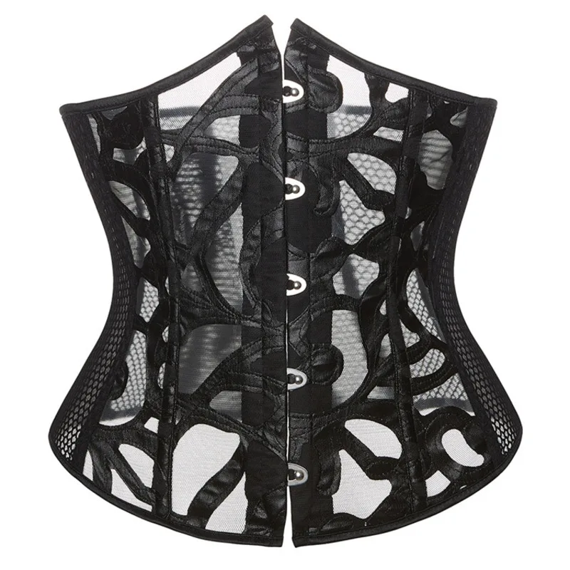 

Women's Mesh Lace Underbust Corset Waist Trainer Cincher Tight Slimming Body Sexy Gothic Top Shaping Vest Strapless Corsetlet