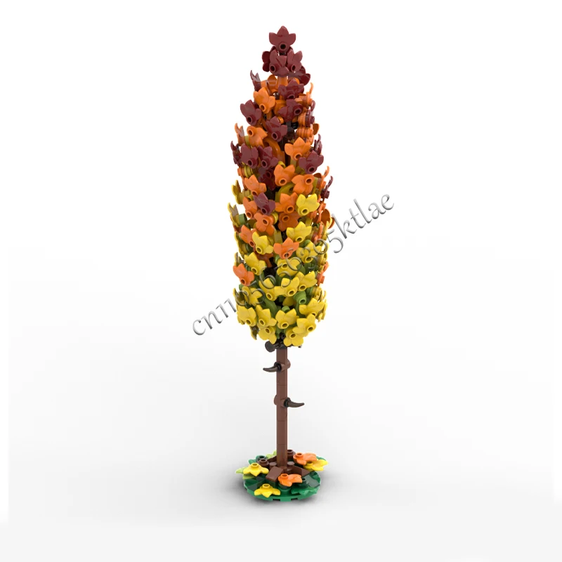 1291 PCS 사계절 포플러 MOC 맞춤형 모듈식 블록 창의적 디자인 교육용 DIY 소년 조립 장난감 선물