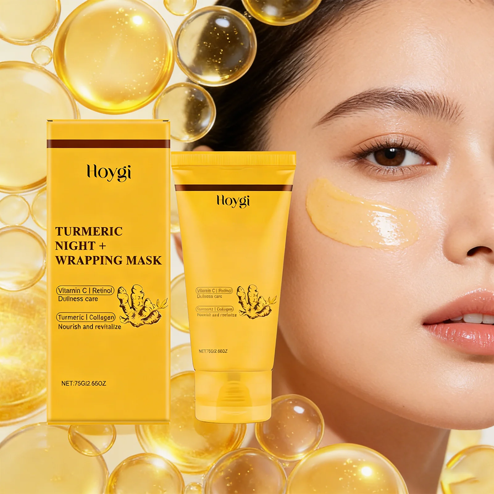 

Turmeric Peel Off Mask Vitamin C Retinol Collagen Face Mask for Skin Care Winter Skincare Deep Hydration Moisturizer Serum 75g