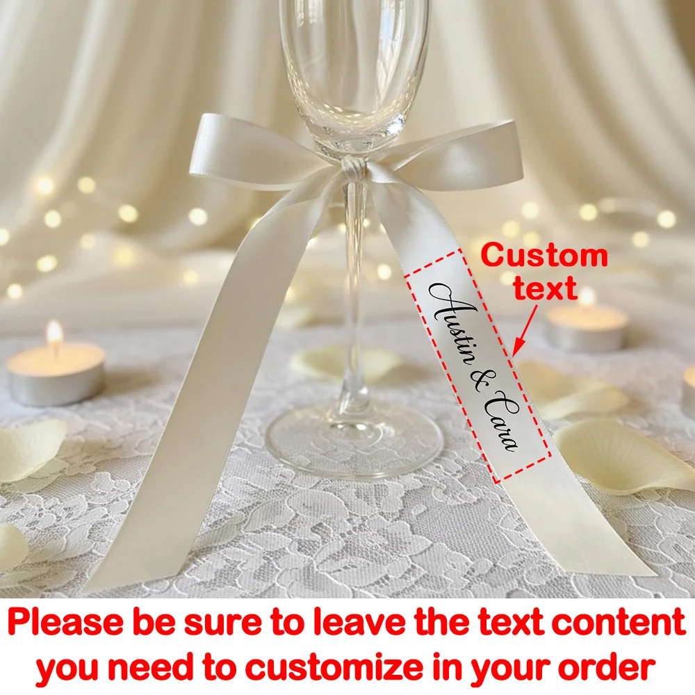 Personalisierte 5-teilige weiße Bänder mit Namen, Hochzeitstagszubehör, Weinglas-Etiketten, Tischservietten-Dekorationen, Sitzkarten für den Empfang – Detail 1