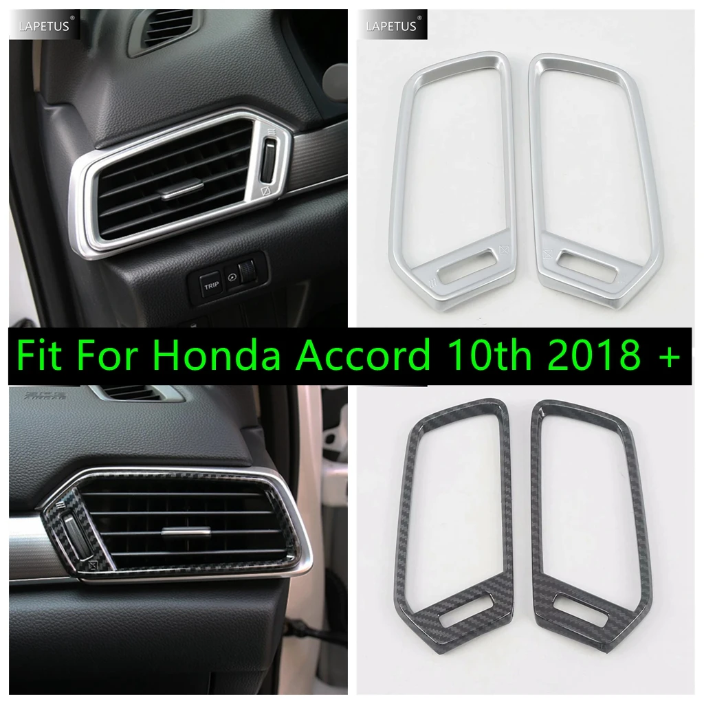 

Car Dashboard AC Air Conditioning Outlet Vent Decor Frame Cover Trim Accessories For Honda Accord 10th 2018 - 2022 Carbon Fiber