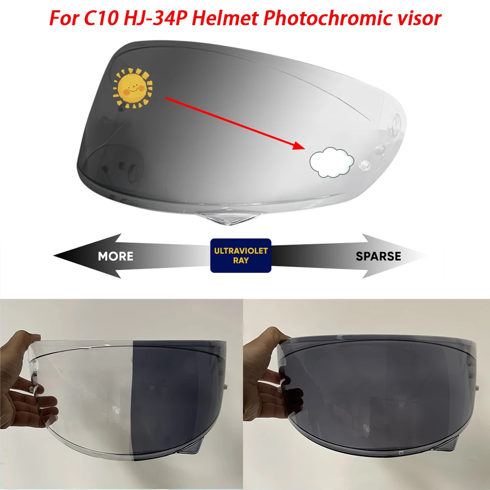 

For HJC C10 HJ-34P Helmet Photochromic Visor Visor Automatically hromic Lens Motorcycle helmet lenses