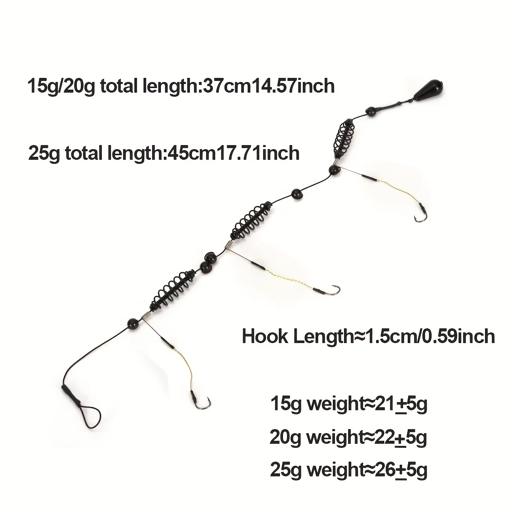 2-teiliges Karpfenangel-Set mit Feeder & Haken, Vorgefertigte Karpfenausrüstung für Grobfischangeln, 15g/20g/25g/30g/35g Optionen – Detail 1