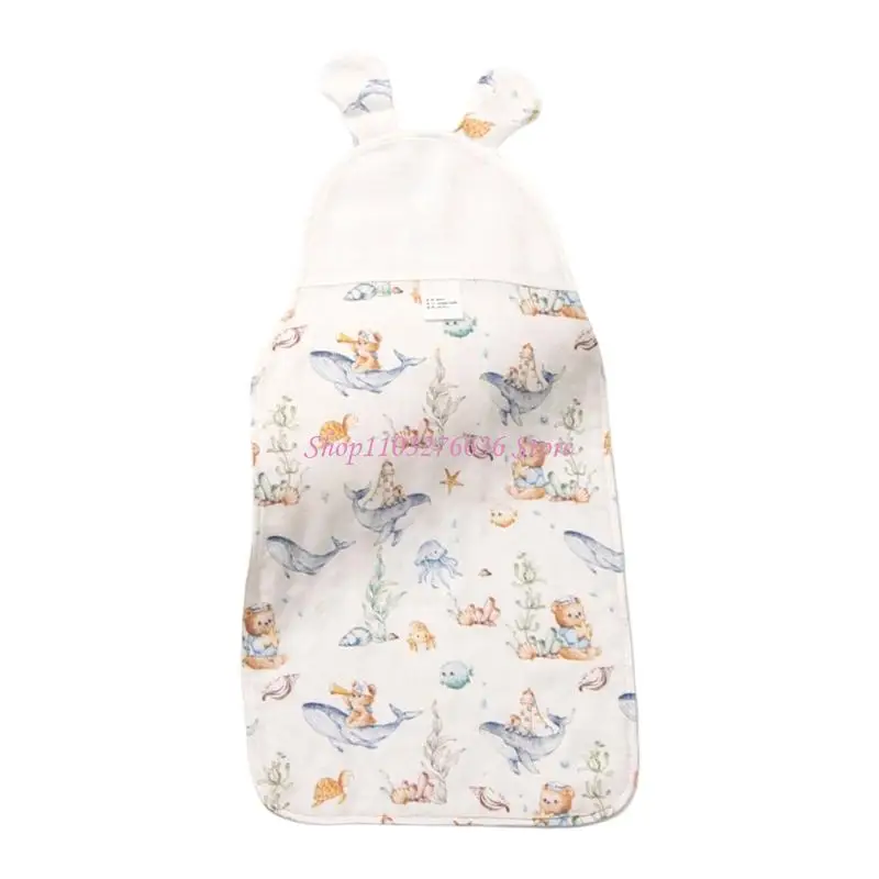 

R6FD Soft Breathable Baby Sweat Towel Large Size Absorbent Backrest Cover Lightweight Burp Cloth for Hot Weather