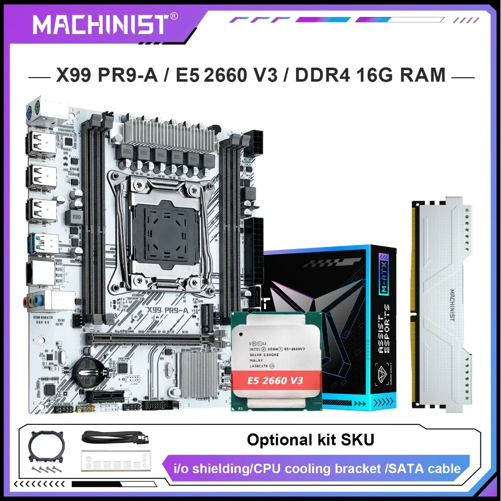 مجموعة اللوحة الأم X99 PR9-A Intel Xeon E5 2660 V3 LGA 2011-3 CPU وDDR4 16GB ECC RAM USB3.0