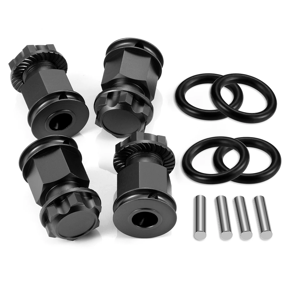 YEAHRUN 4pcs Aluminum Alloy +25mm Extended Adapters for Losi 1/5 5IVE-T 2.0 RC Car Truck Upgrade Parts Accessories