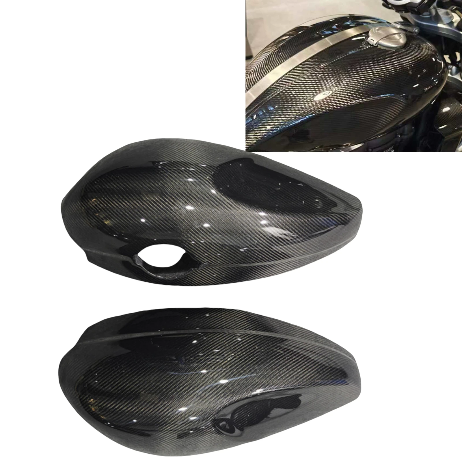 Pop Motorcycle Carbon Fiber Fuel Tank Cover Trim Protector For Triumph Rocket 3 GT 2020-2022