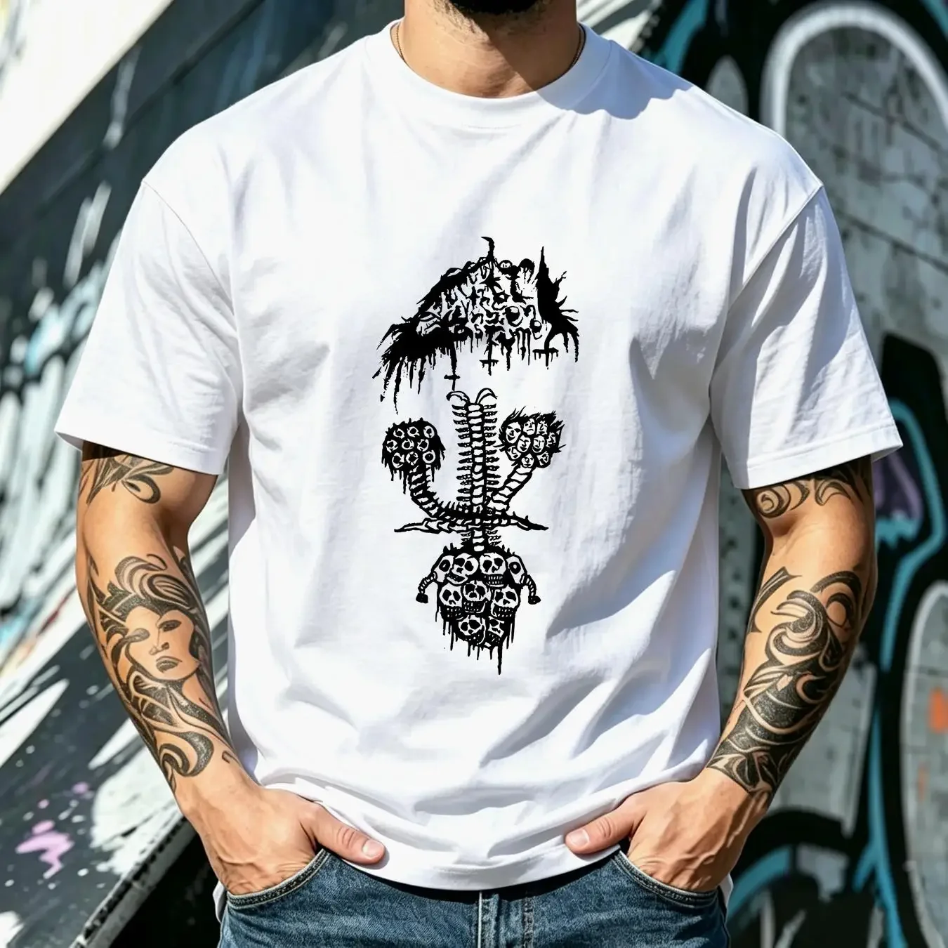 washed T Shirt Reek of the Unzen Gas Fumes Samurai White Fullsize S 5XL Double Side vintage Washed Unisex Comfortable Casual