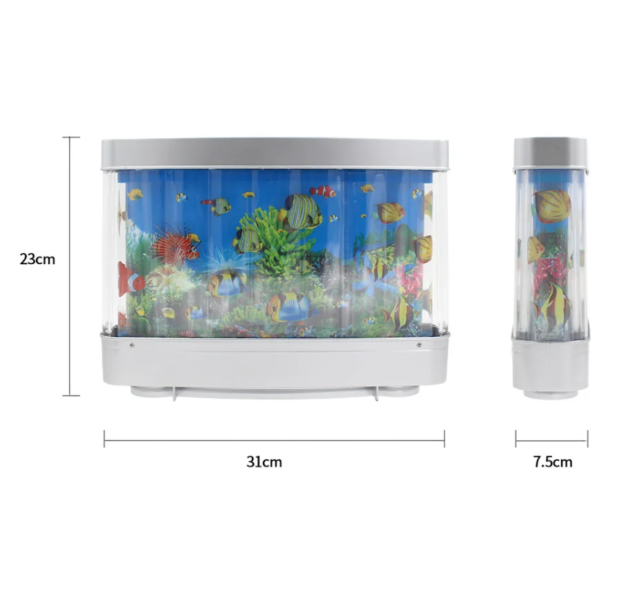 New Hot Artificial Tropical Fish Aquarium Decorative Lamp Virtual Ocean In Motion LED Aquarium Light With Switch Colorful Lights