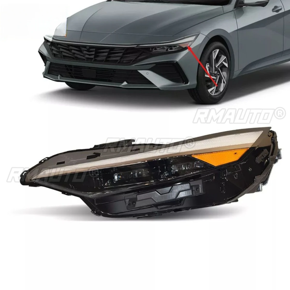 

Left Right Fog lamp LED Light Front LED Headlamp Assembly Wide Light Corner Lamp For Hyundai Elantra 2024-2025 MFAO15147BKR