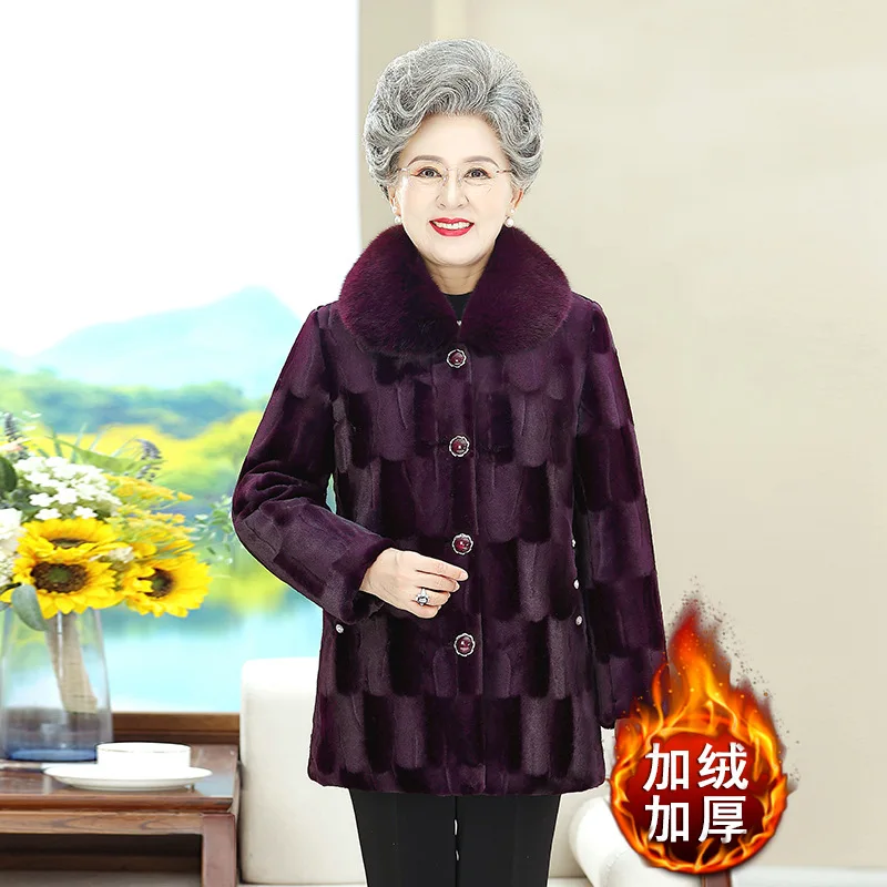 Luxury High Quality Fur Collar Faux Fur Jacket Single-Breasted Fur Coat Women Vintage Autumn Winter Warm Windproof Outerwear