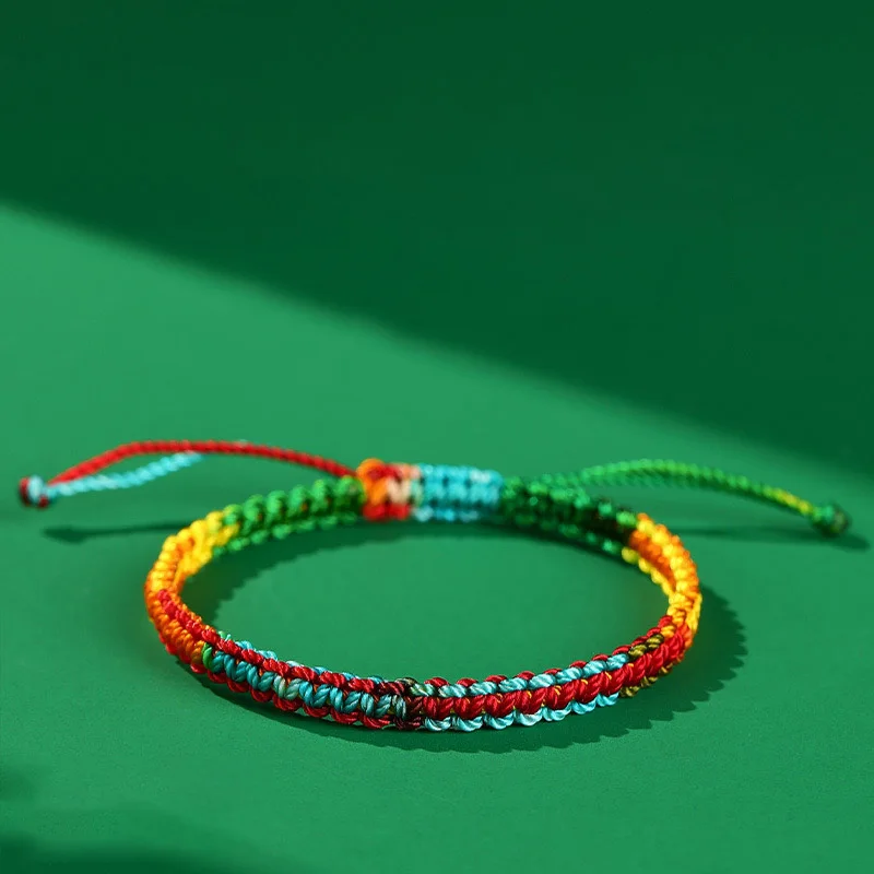 Unique Multilayer Weaven Thin Rope Bracelet Unisex Handmade Knitted Adjustable Ethnic Wish Cord Braslet Festival Hand Pulseira