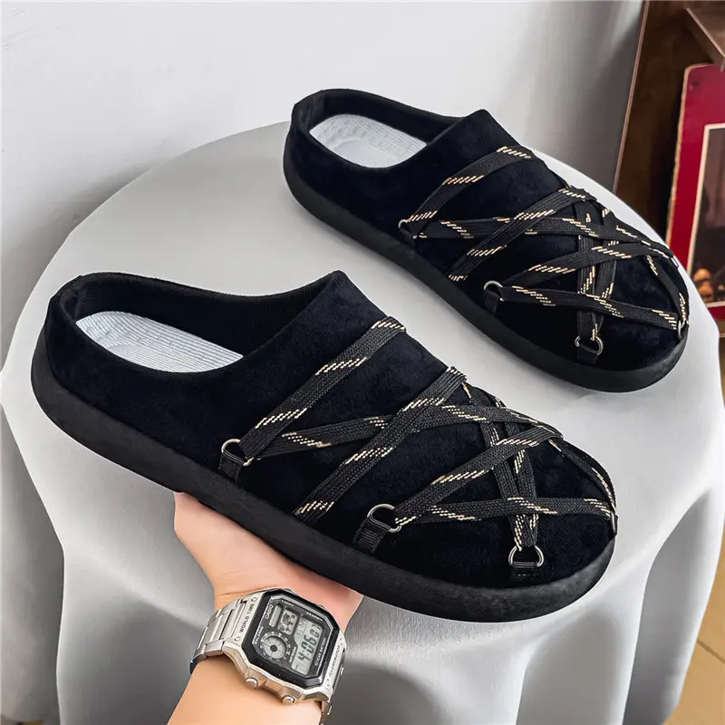 Closed Toe Mules Half Slippers Open-back Casual Shoes Summer Backless Loafers Platform Man Slip On Flat Sneakers Slides Sandals