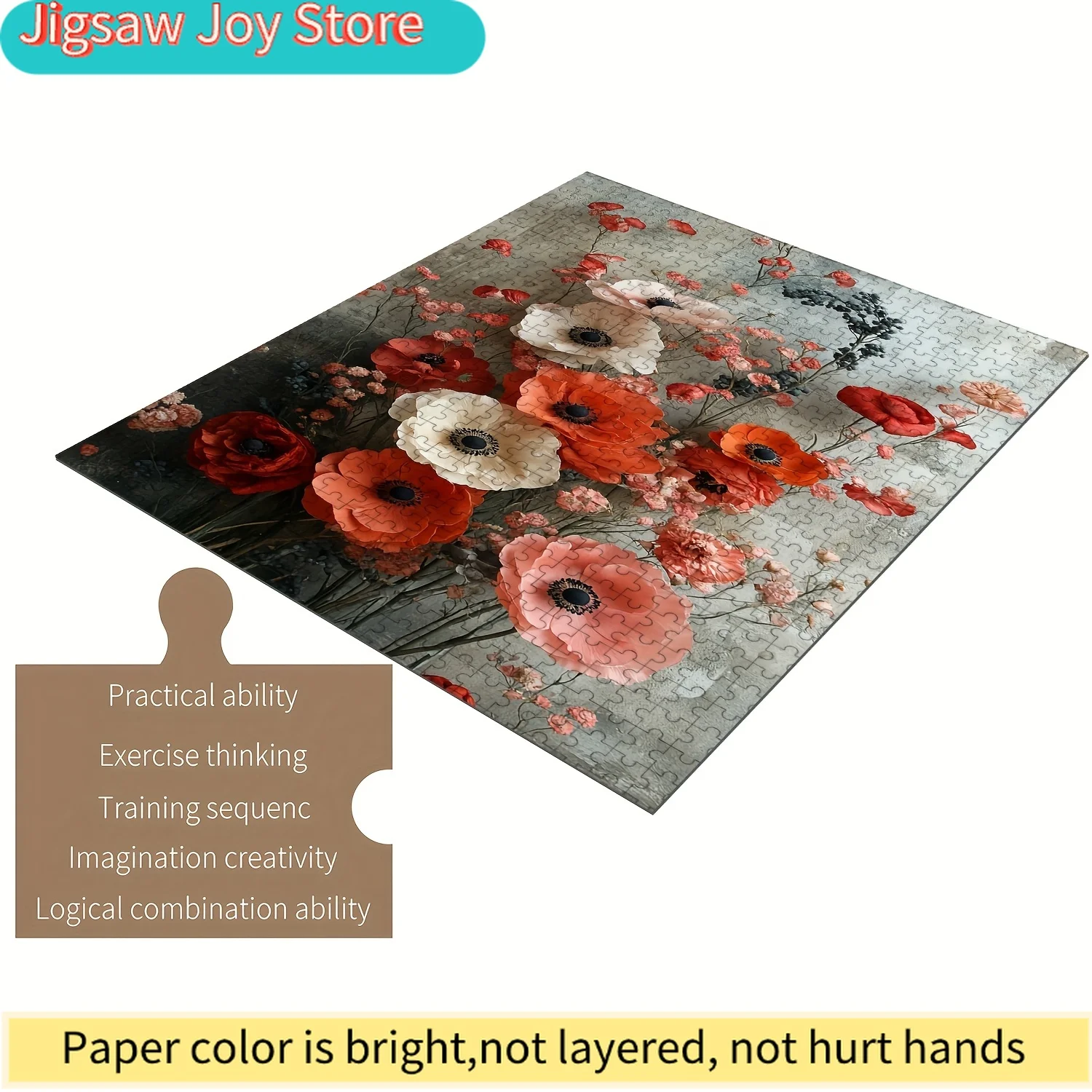 

Пазл «Цветущие цветы» для всей семьи - сложные элементы с цветовой кодировкой, пазл среднего уровня сложности, подходит для