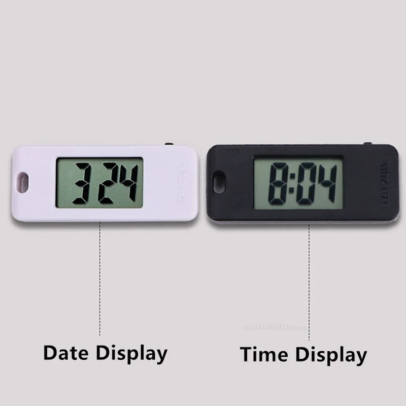 Unisex Student Electronic Clock Keychain Mini Electronic Student Oval Watch Digital Table Time Display Clock Hanging Keychain