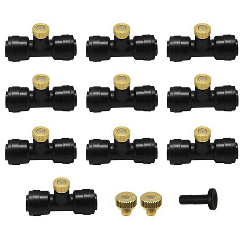 

3X 1/4 Inch Slip-Lock Misting Nozzles Kit Fog Nozzles For Patio Misting System Outdoor Cooling System Water Mister