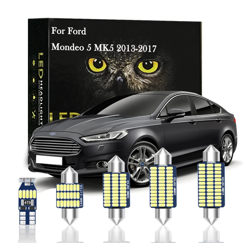 

7Pcs Canbus Car LED Interior Bulb Kit For Ford Mondeo 5 MK5 2013 2014 - 2017 Dome Reading Lamp Vanity Mirror Trunk Light