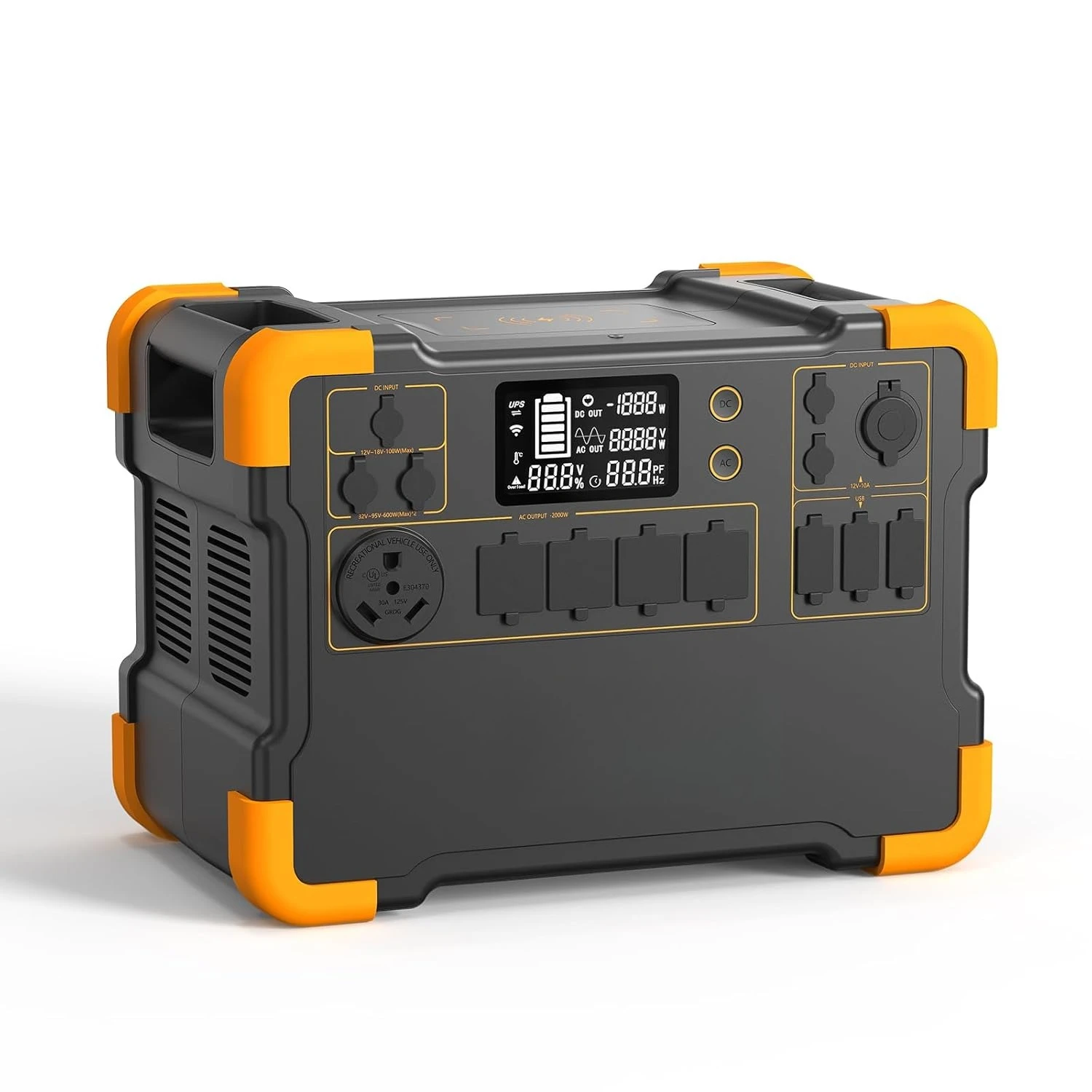 Ecoflow Portable Power Station E2000LFP Battery Backup with 5x2000W AC Outlets Expandable to 8064Wh 1200W Max Customized