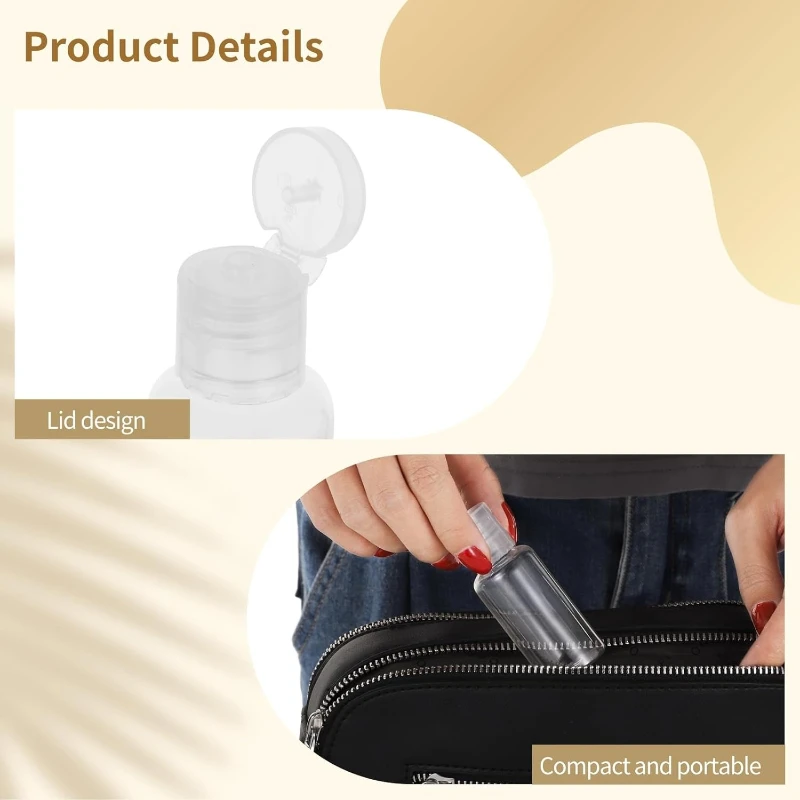 50 szt. 30ml Plastikowe Butelki na Szampon Plastikowe Butelki Podróżne Pojemniki na Kosmetyki Balsam