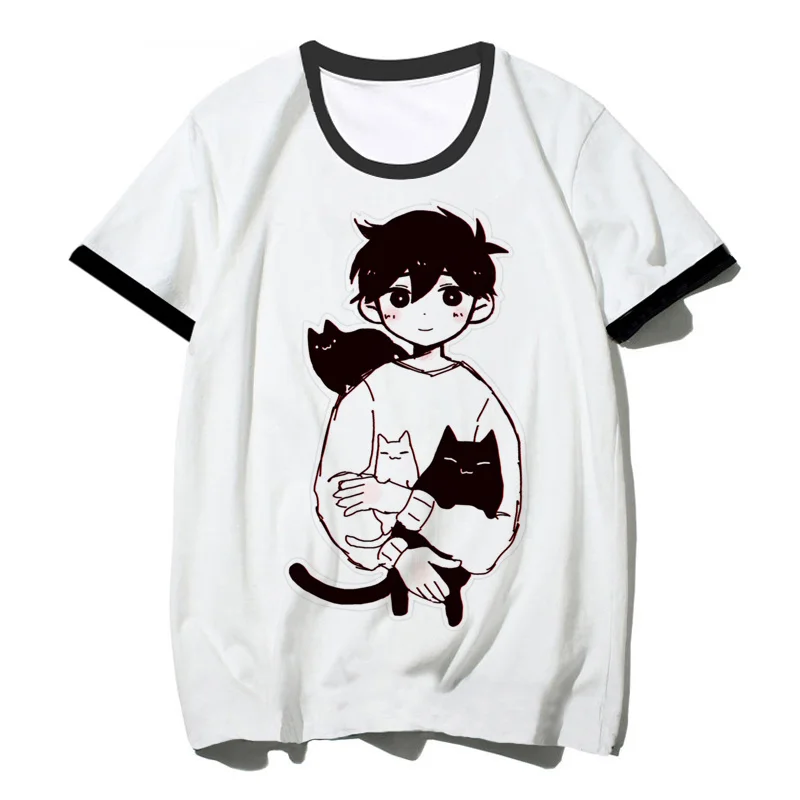 omori t shirt men aesthetic print manga t-shirt vintage