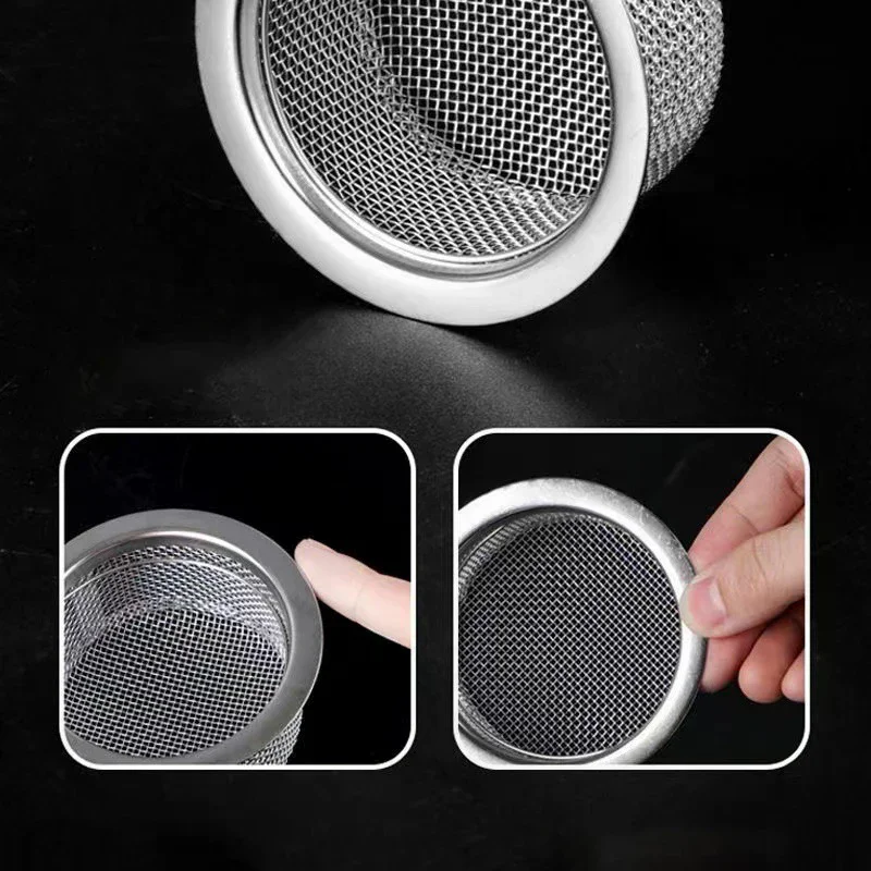 Steel Kitchen Sink Strainer Thickened Anti Clog Drain Filter Universal Leak Proof Mesh For Sink Basket Debris Catcher Stainless