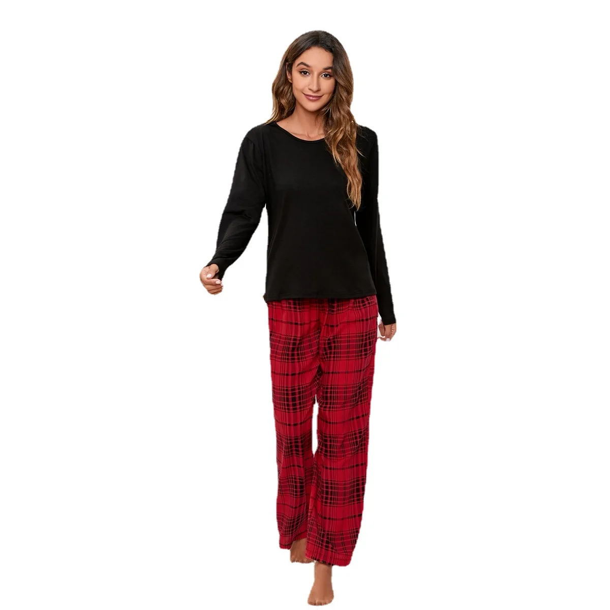 Women's Sleepwear Round Neck T-shaped Printed Women's Casual Set Loungewear 2-piece Set Pajamas Set Clothes for Women