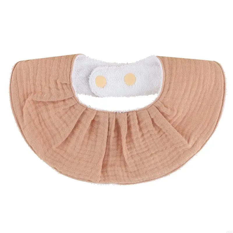 28EC Muslin Collar DecorationAbsorbent Baby Bib Saliva Towel Solid Feeding Burp Cloth