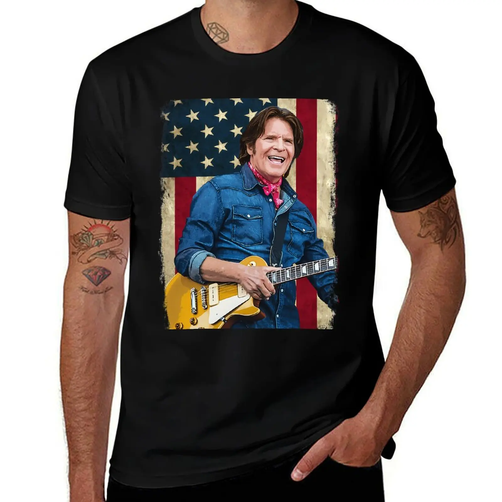

Vintage American Flag John Fogerty Legend T-Shirt vintage clothes graphic shirts fashion shirts shirts graphic tee men