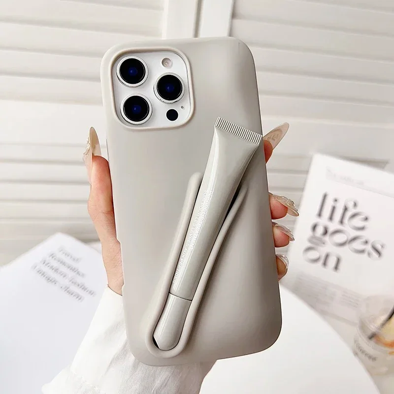 حافظة لهاتف آيفون 17 إير 16 15 14 13 12 11 برو ماكس بلس غطاء حامل من السيليكون لا مع أحمر الشفاه #4