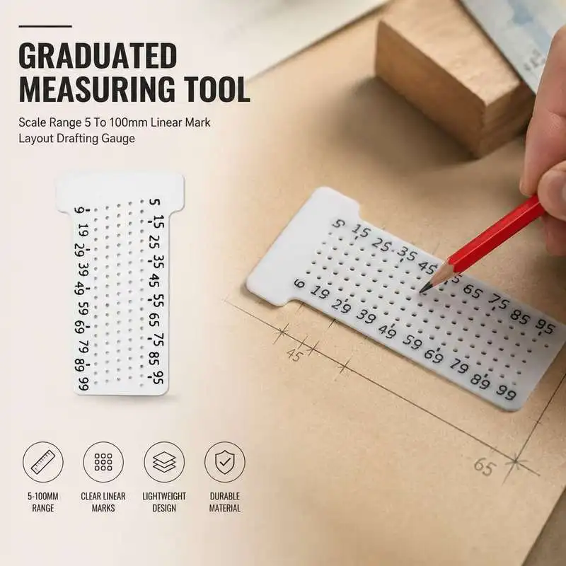 5-100mm Scale Marking Measuring Gauge Linear Gradient Layout Drafting Tool