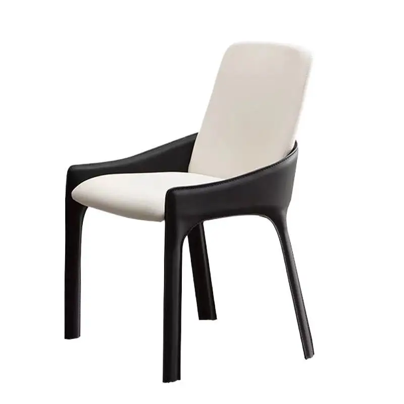 

Saddle leather dining chair light luxury high sense Nordic desk armrest makeup Hotel restaurant