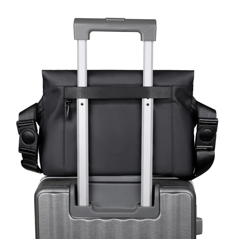 حقيبة ماسنجر أنيقة وبسيطة للرجال، حقيبة كتف جلدية متعددة الوظائف للركاب