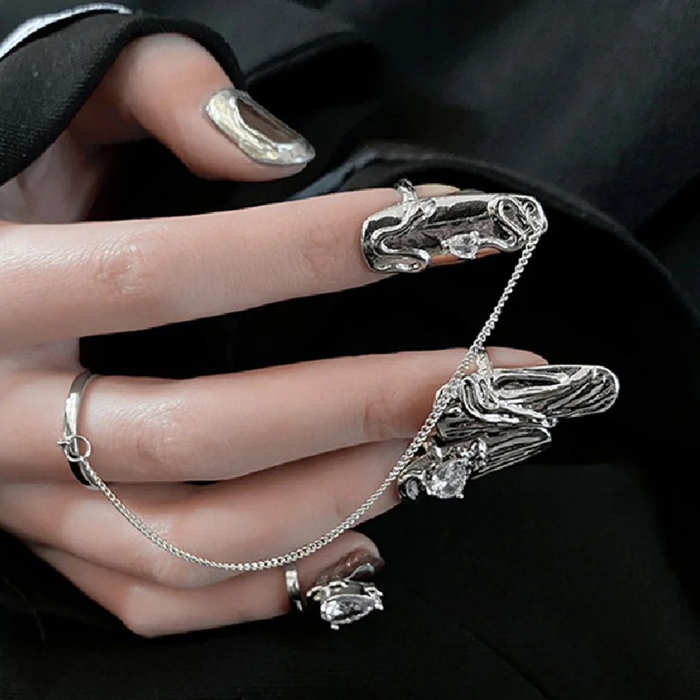 

4Pcs Women Nail Ring Decoration Fingernail Ring Fashion Adjustable Nail Jewelry for Parties Festivals Prom Use
