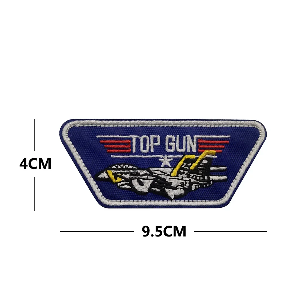 TOP GUN Aircraft Embroidery Patches for Clothes Hook&Loop Patch Backpack Tactical Stickers  Morale Badges Appliques for Clothing