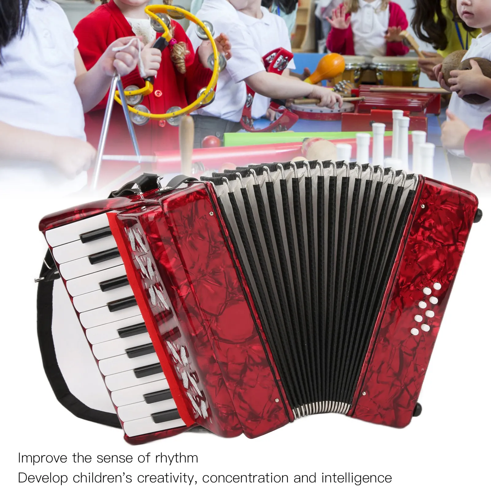 

IRIN Accordion Piano for Children Beginners – 8 Bass, 22 Key, Ergonomic Design, Easy to Play