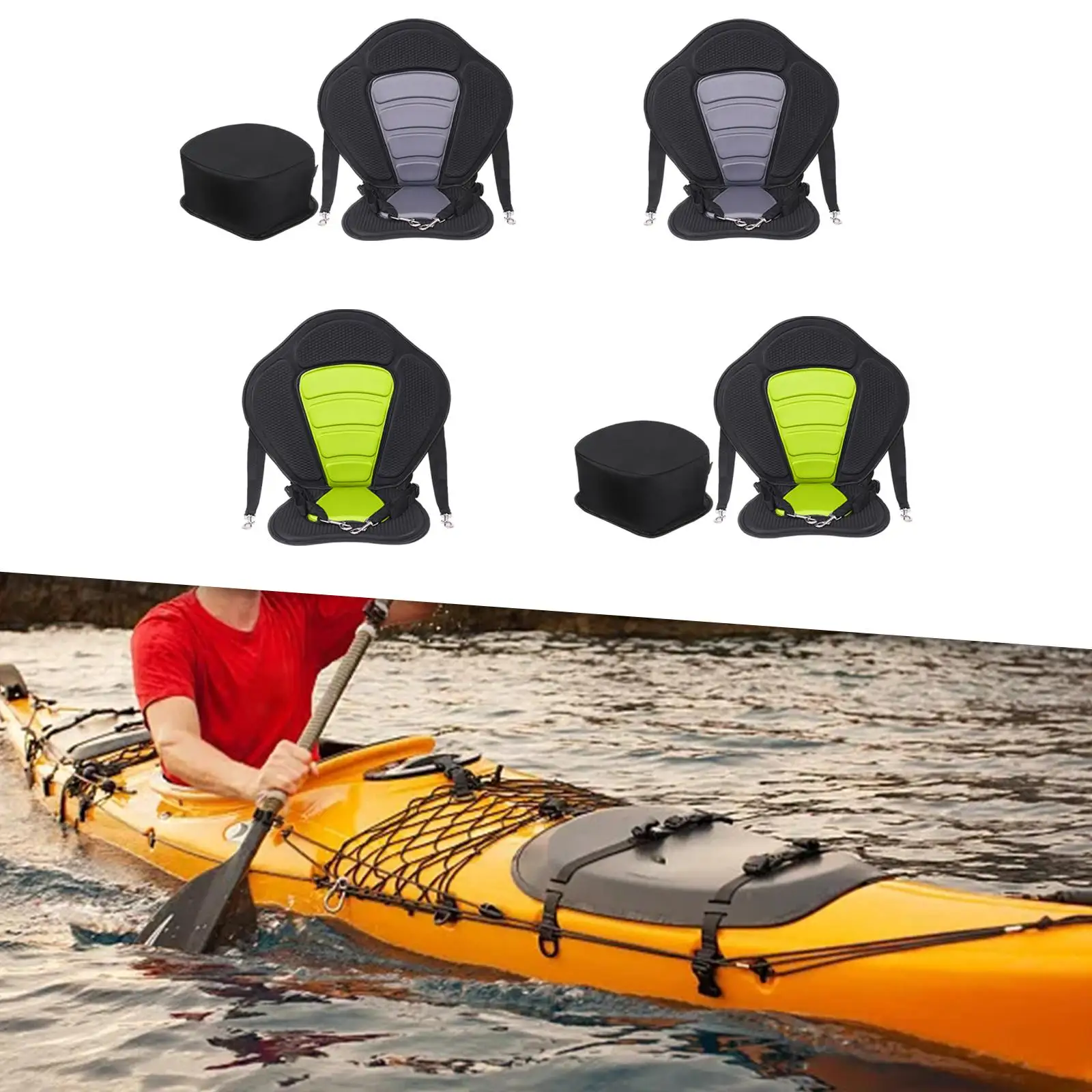 

Kayak Seat with Cushion for Canoeing And Fishing Adjustable Backrest
