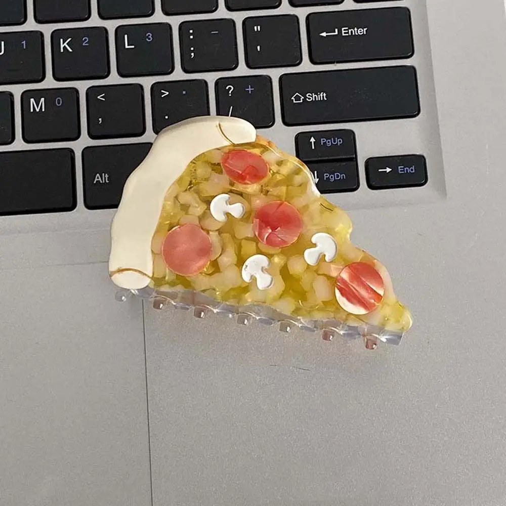 Yaratıcı Kek Pizza Saç Pençe Üçgen Kiraz Mantar Köpekbalığı Klip At Kuyruğu Tutucu Geometrik Asetat saç tokası Parti