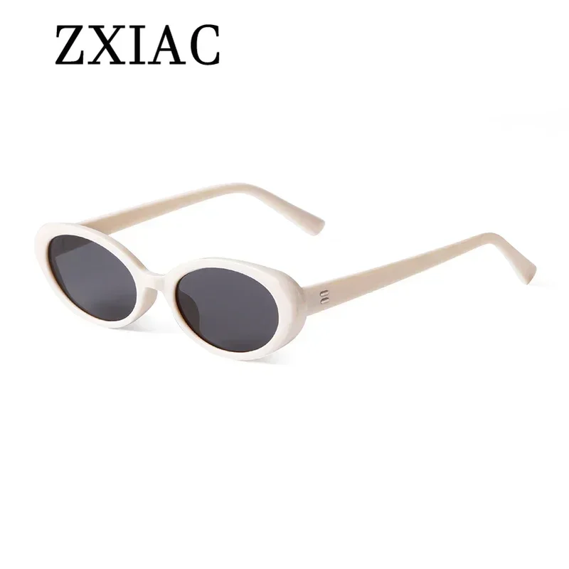 ZXIAC Retro Oval Sunglasses Women Men 90s Vintage Small Frame Sun Glasses Brand Designer Casual Simple Eyeglasses UV400 Shades