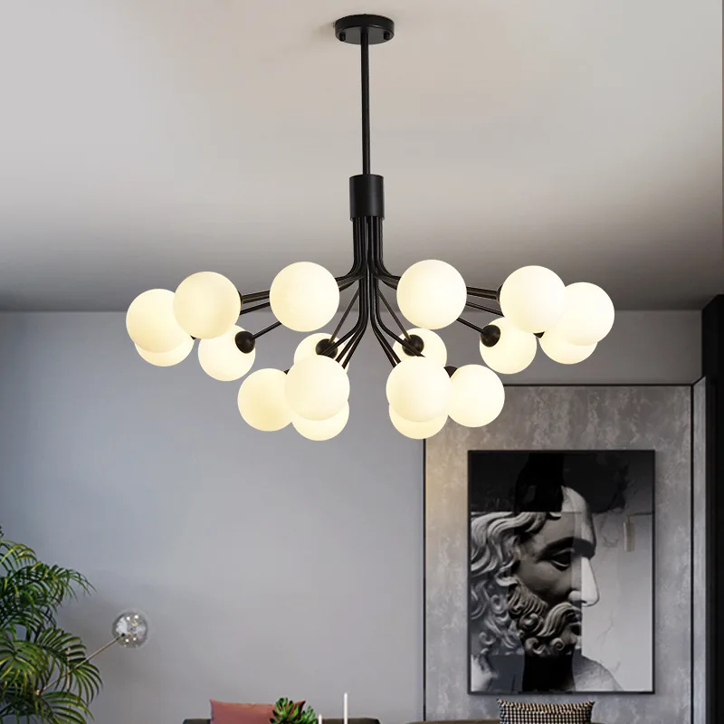

Nordic Modern Simple Bedroom Dining Living Restaurant Ceiling Chandelier Creative Personality Magic Bean Hanging Light