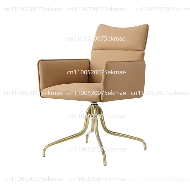 Office Chair Leisure Rotating Backrest Cushion Meeting Negotiation Study Table Light Luxury Household High-end Metal