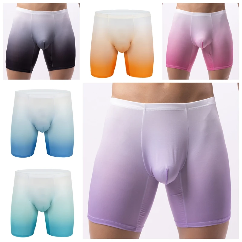 

6 in 1 Men's three-point pants loose pants U-convex underwear casual sports, mid-waist pants 2305