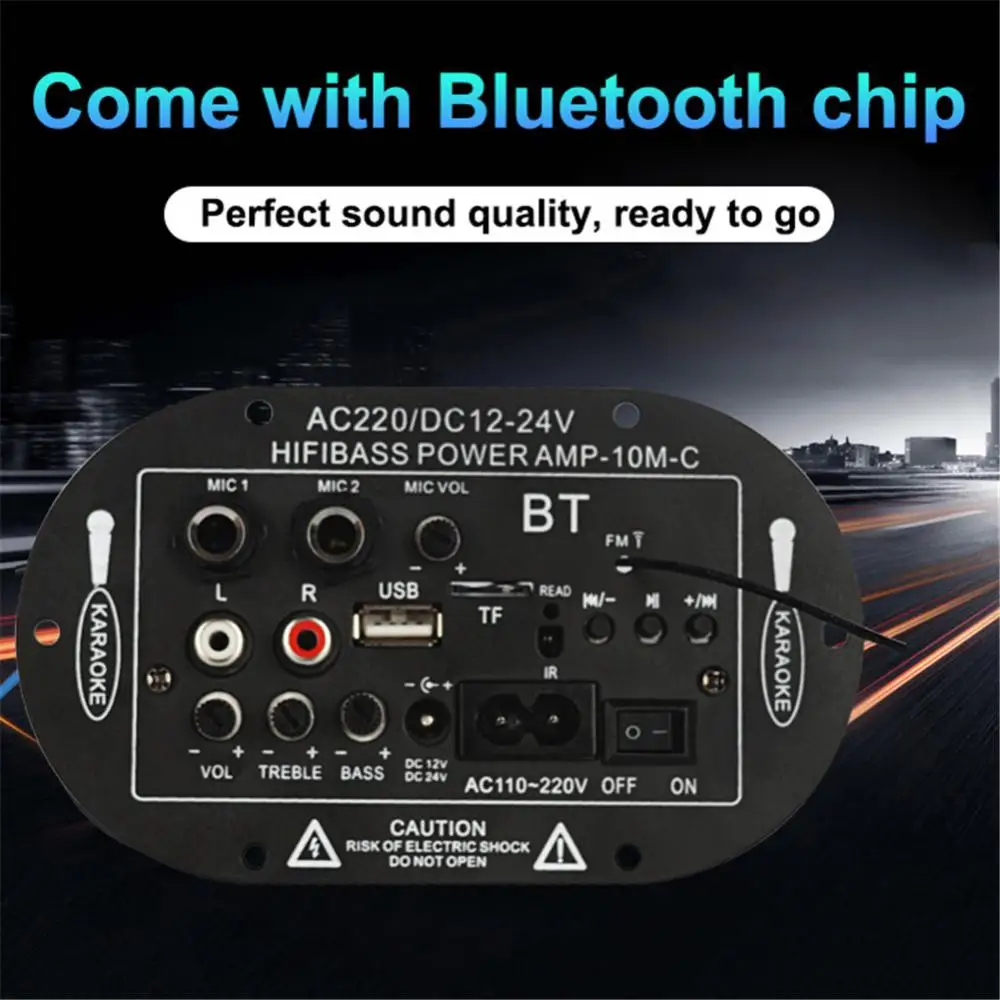 Car Power Amplifier Board Support TF card Radio FM MP3 Three-use 2 Mic Car Digital Amplifier Monophone Amplifier Board