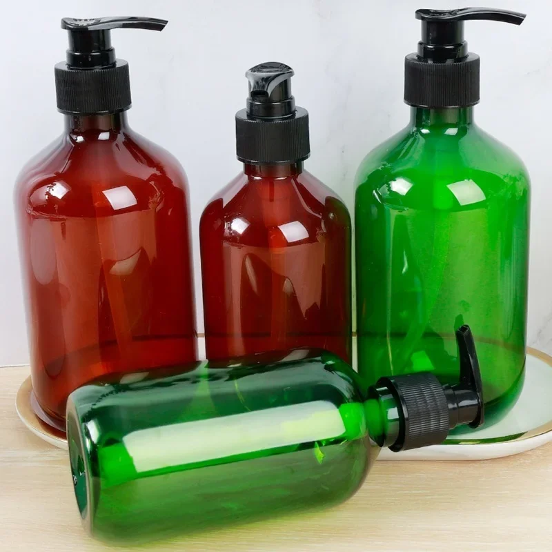 300/500ML Refillable Bottle Brown Green Shampoo Shower Gel Flip/Squeeze Large Capacity Pure Dew No Spill Storage Tool