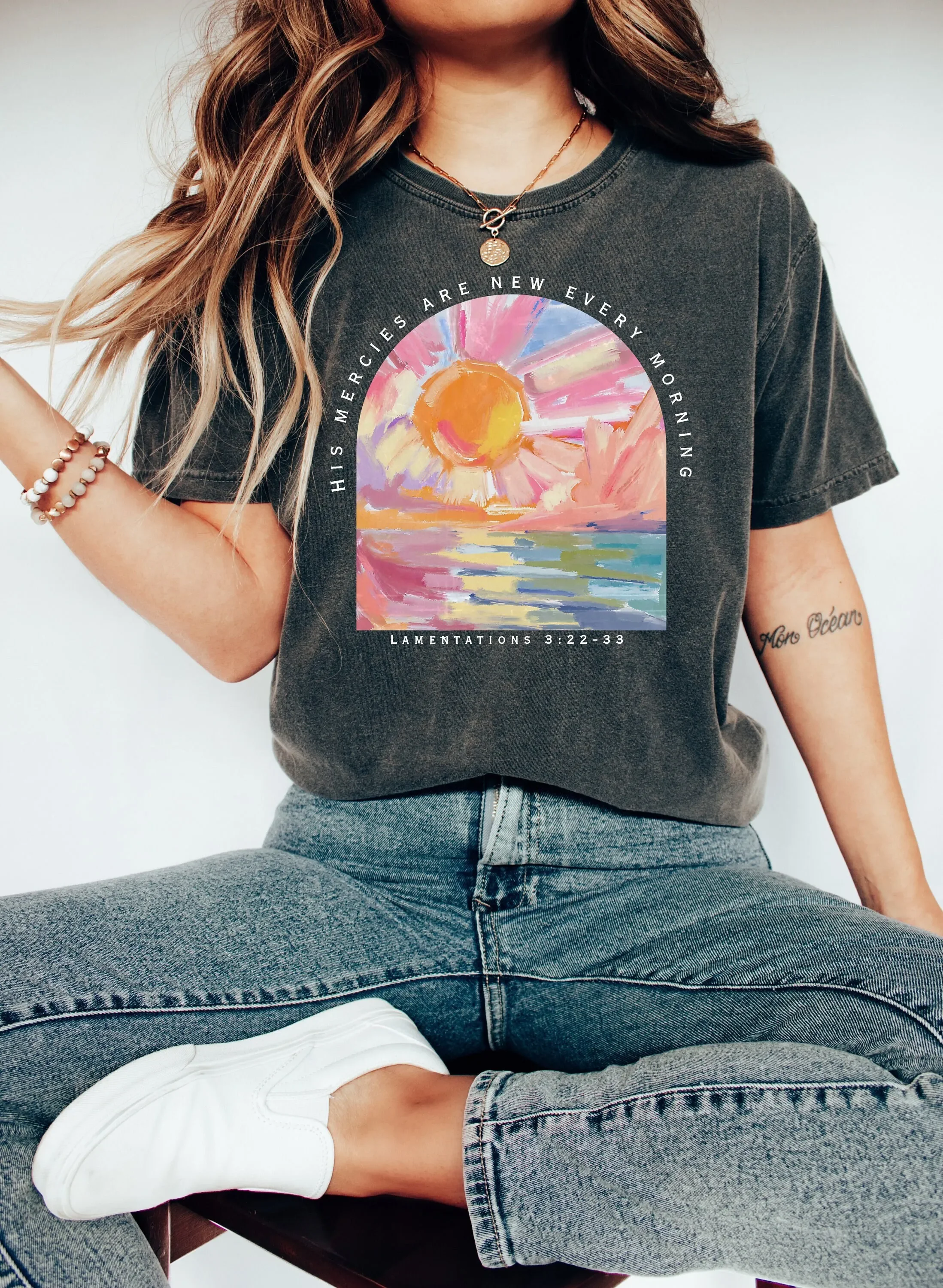 His Mercies Are New Every Morning T Shirt Christian Jesus Lover Bible Verse Religious Quote