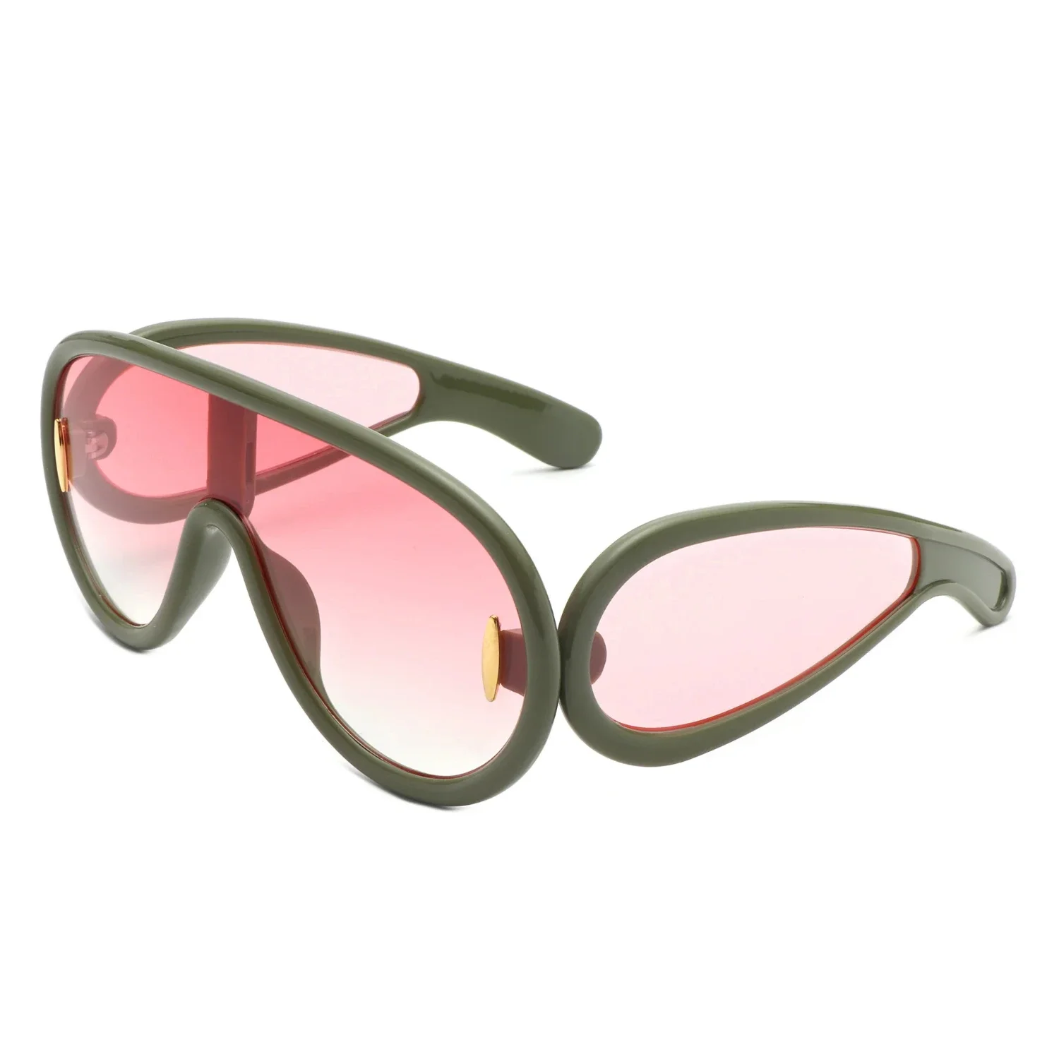 New Cross border  sunglasses INS, popular on European and American internet, the same one-piece large frame toad glasses, person