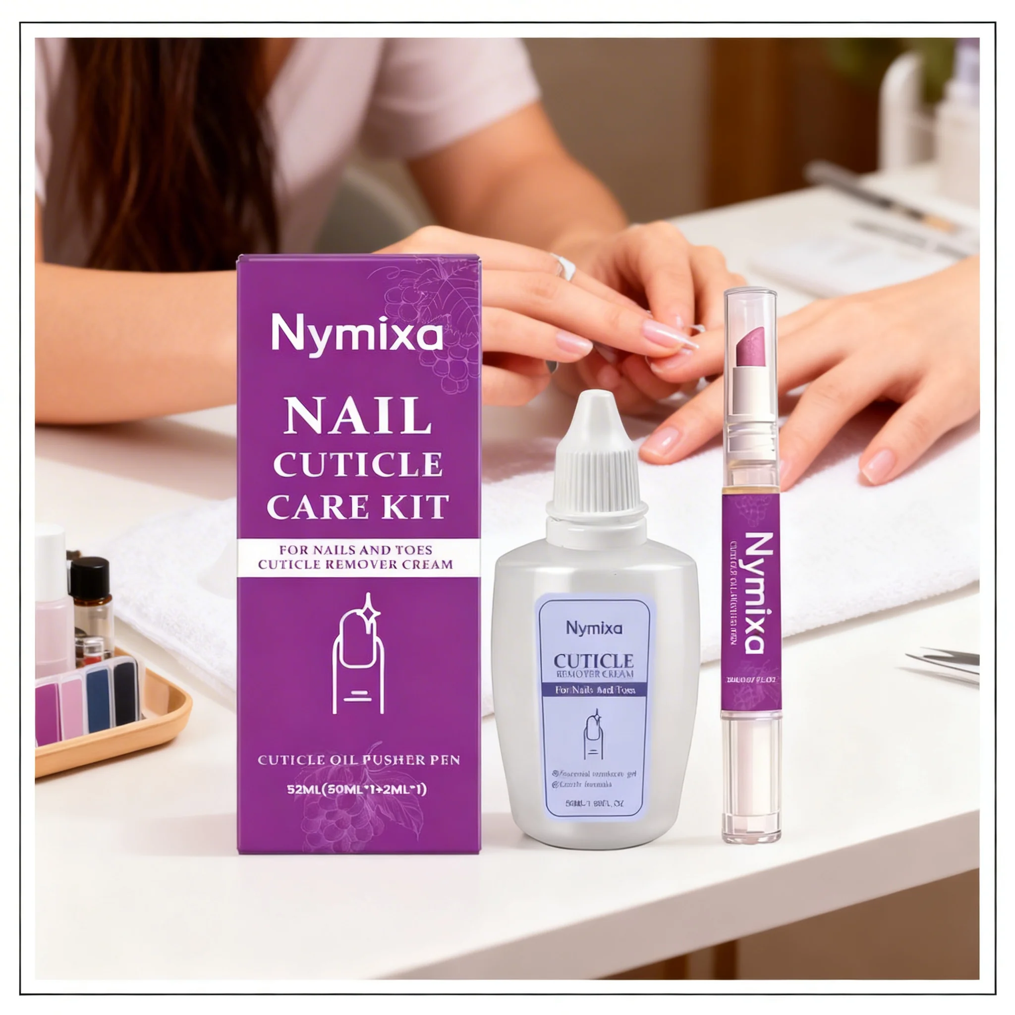 1/2set Nail Cuticle Care Kit,Nail Soften Oil Cuticle Remover for Gel Overgrown Cuticles Soften Eliminating Exfoliant for Nails