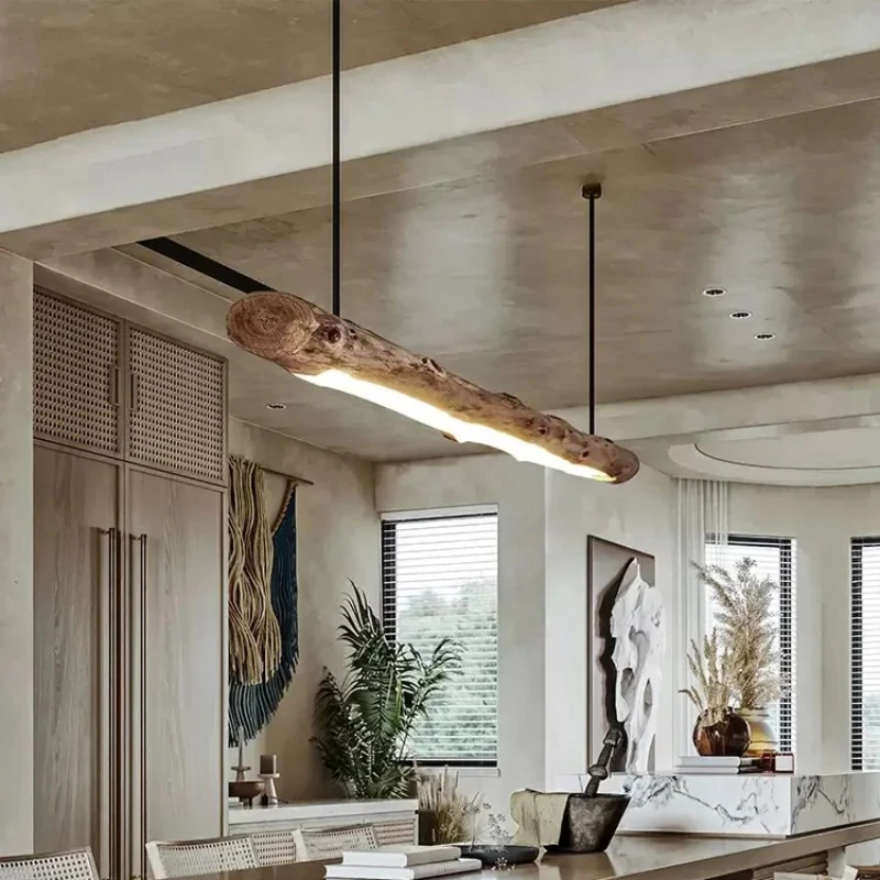 

Vintage Resin Branches Ceiling Pendant Lights LED Wood Color Hanging Lamp Living Room Kitchen Island Restaurant Hotel Chandelier