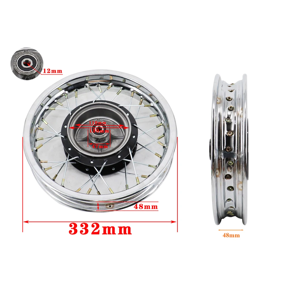 Motorcycle Accessories Front 2.50*17 And Rear 3.00*17 Rim Wheel With Drum Brake Replacement for Yamaha PY50 PW50