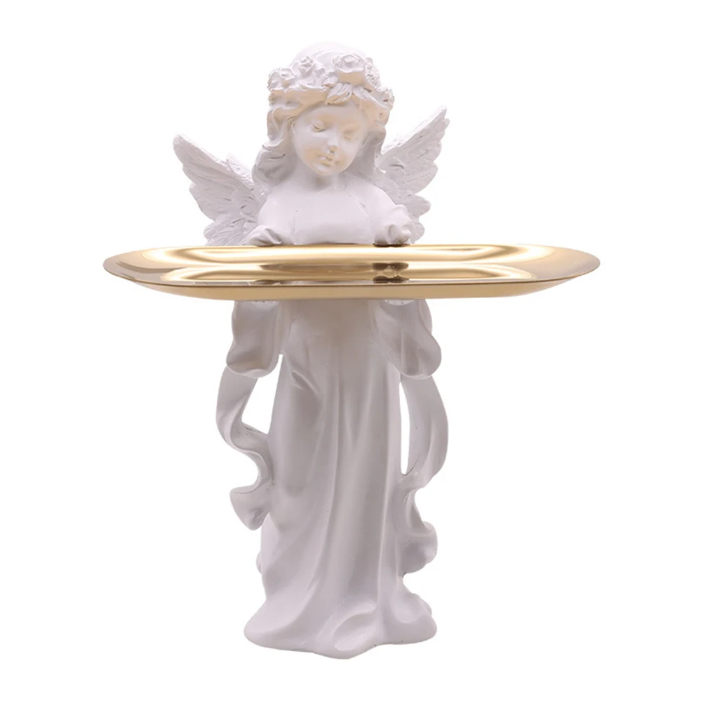 

Статуя ангела, поднос для ювелирных изделий, декоративный держатель для ювелирных изделий, органайзер для столешницы, поднос для украшения домашнего стола